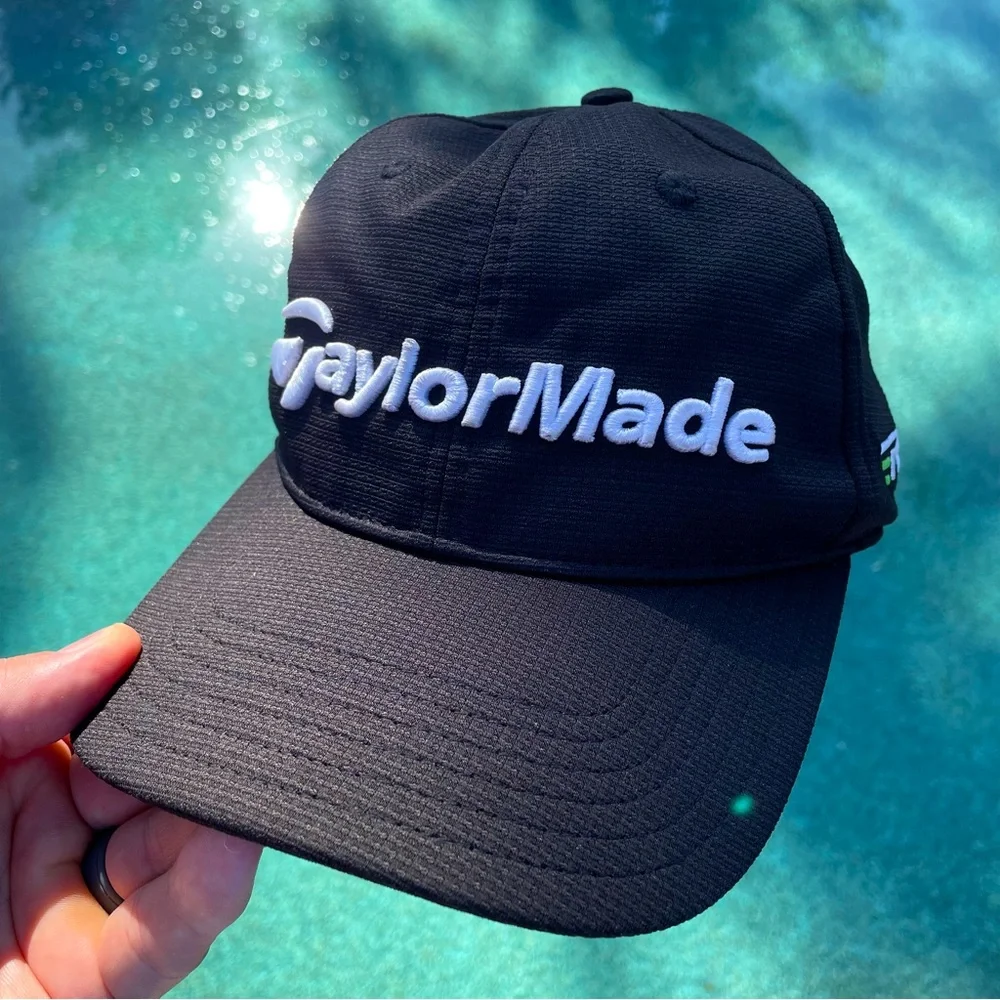 TaylorMade Black with Buckle Adjustable Strap Golf Cap - Picture 1 of 9
